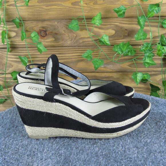 Kenneth Cole Women Reaction Win-Ning Ticket Ankle Strap Black Textile 7.5 Medium - Picture 3 of 6